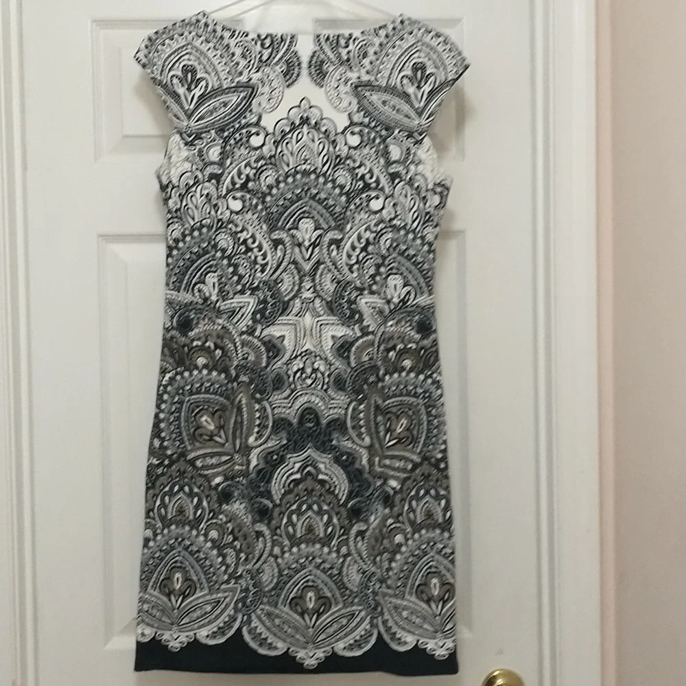 London Style Paisley Dress Size10 - Picture 3 of 6